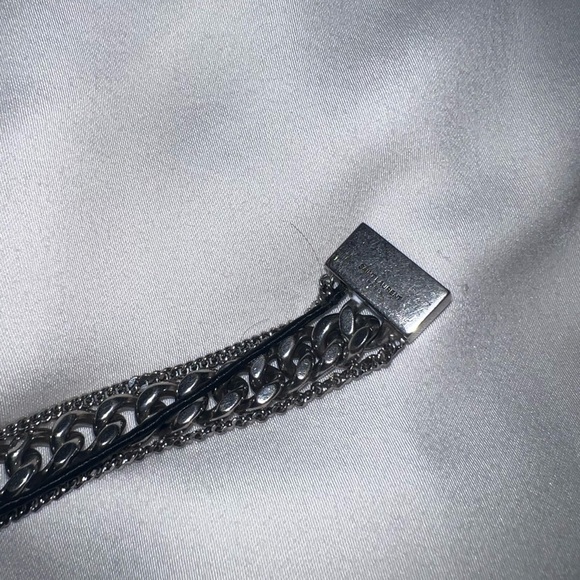 Saint Laurent Bracelet Silver and Cotton Chain - Picture 6 of 8